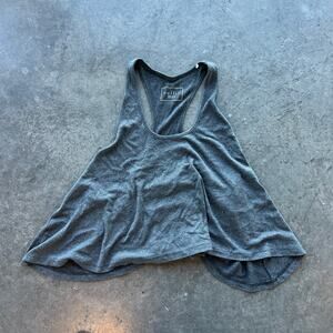 Vintage Y2k Pacsun Nollie Grey Raceback Low Side Ribbed Knit Tank Top Large